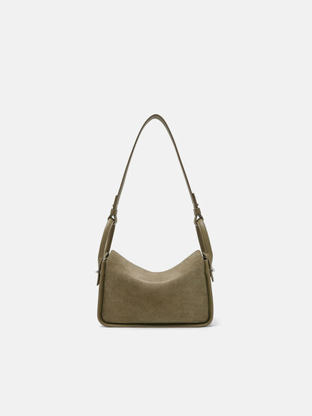T&uacute;i đeo vai chữ nhật Suede Demi, Olive Suede, hi-res