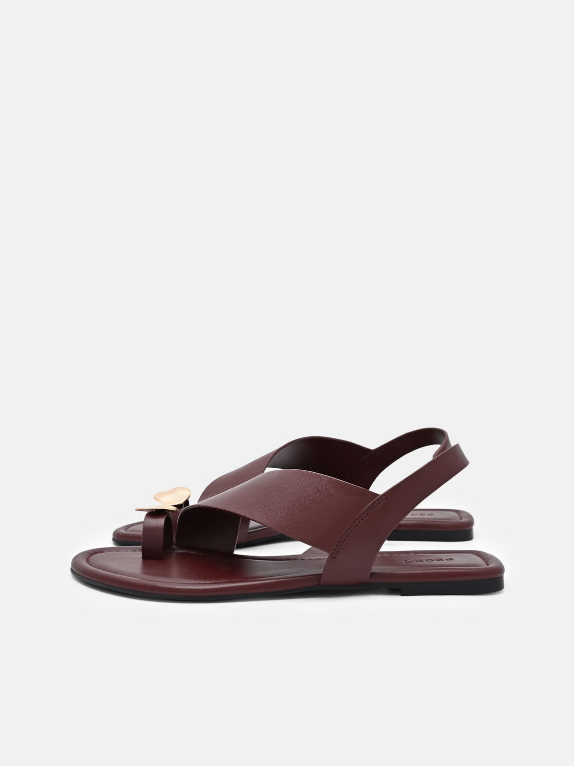 Gi&agrave;y sandals đế bệt Alexis Leather, Đỏ Rượu Vang, hi-res