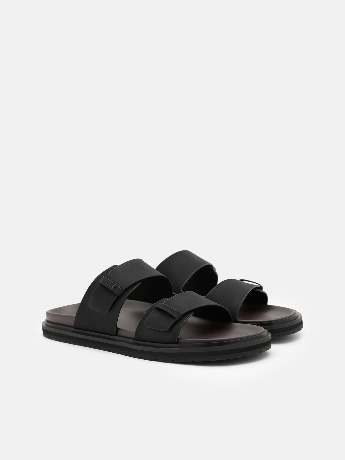 Band Slide Sandals, Black, hi-res