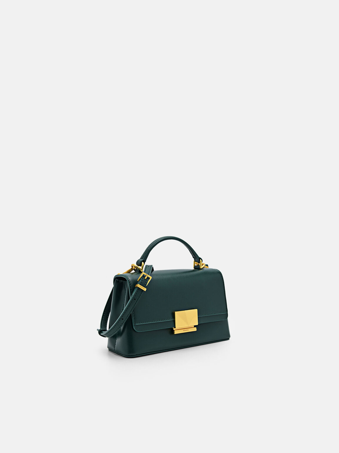 PEDRO Studio Pixel Leather Mini Shoulder Bag, Dark Green, hi-res