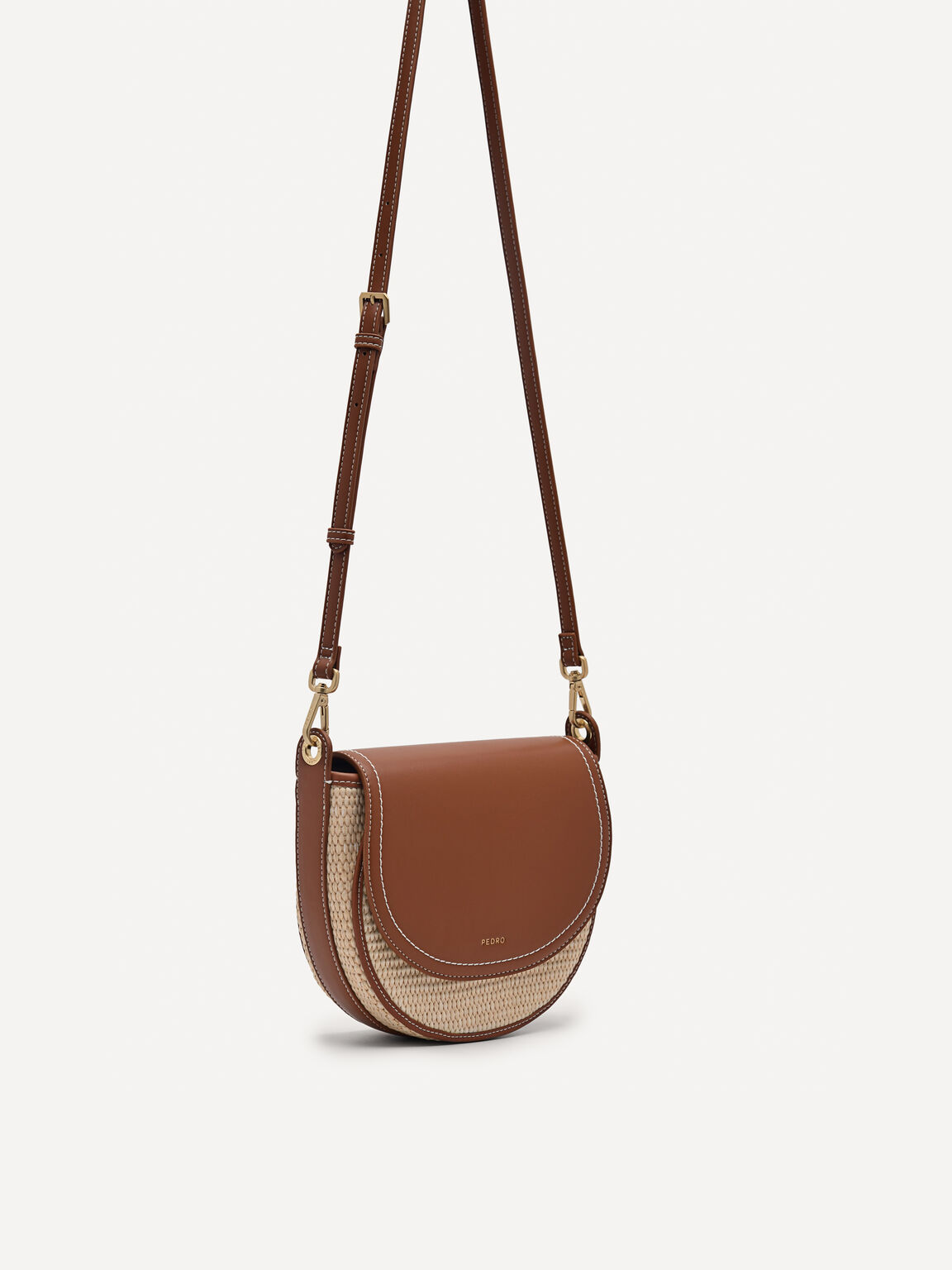 Crescent Shoulder Bag, Brown, hi-res