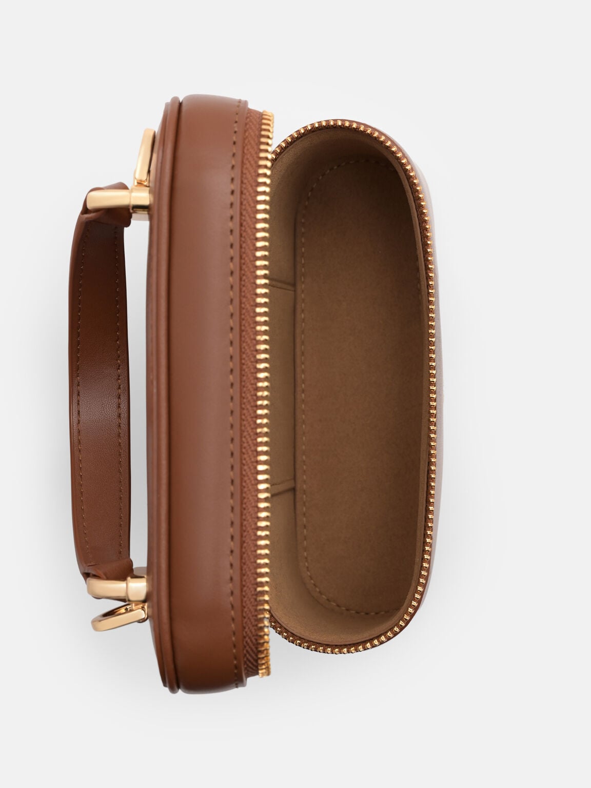 Ari Leather Vanity Case, Brown, hi-res