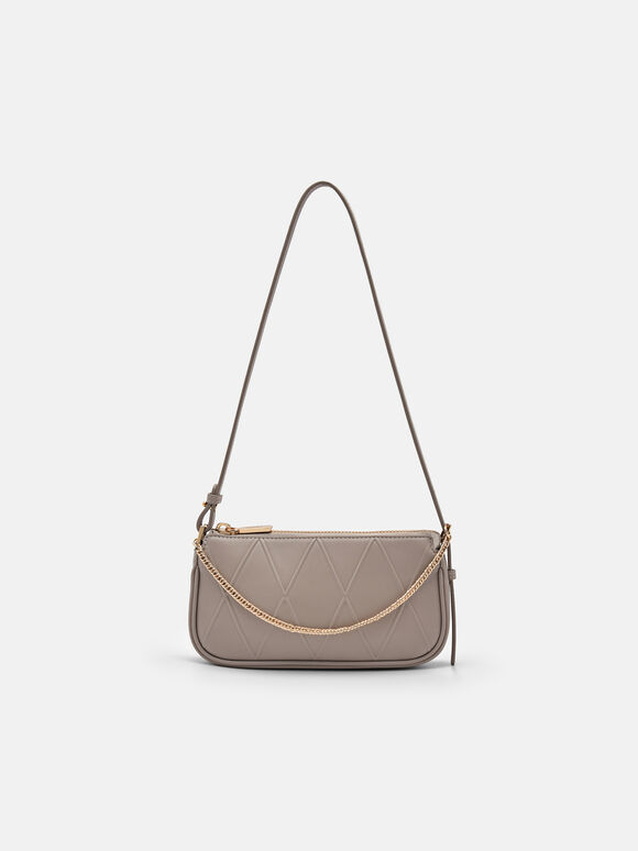 Maddy Leather Sling Pouch, Taupe, hi-res