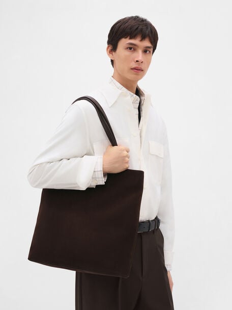 T&uacute;i tote h&igrave;nh vu&ocirc;ng Asher Suede, Espresso Brown Suede, hi-res