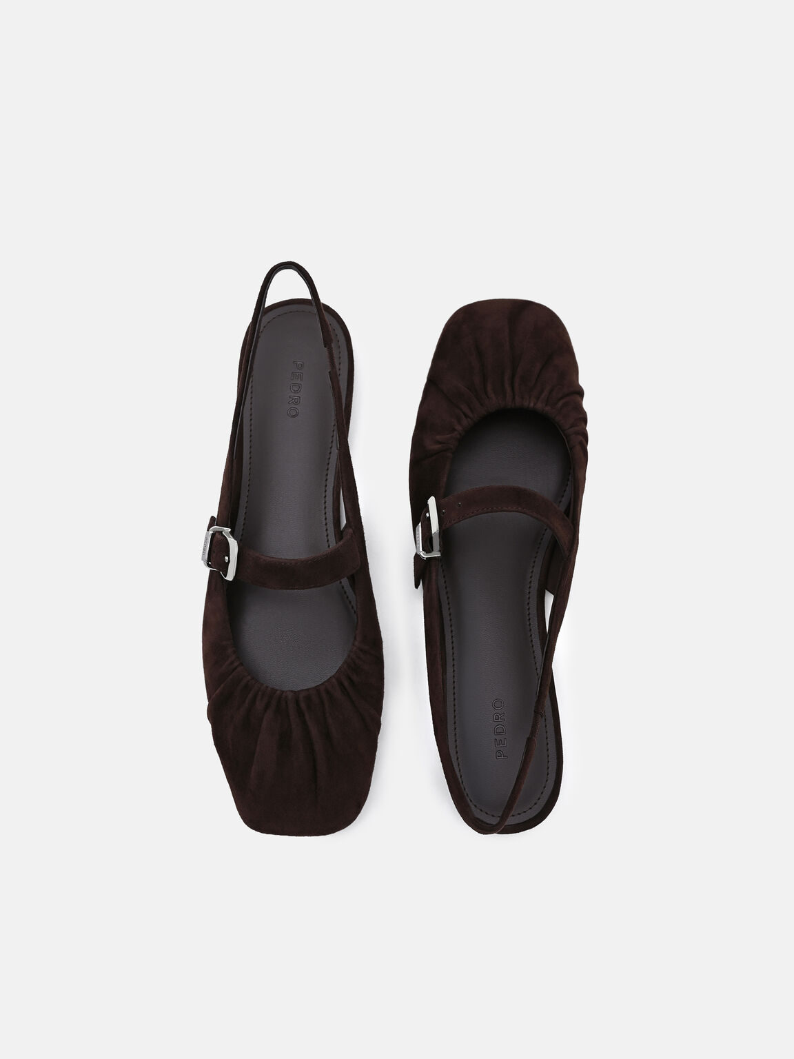 Gi&agrave;y sandals đế bệt Gabrielle, Dark Brown Suede, hi-res