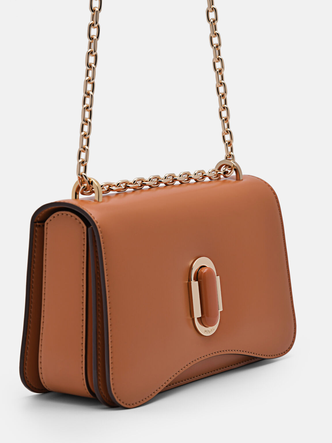 Túi đeo chéo phom chữ nhật Studio Rift Leather, Cam, hi-res