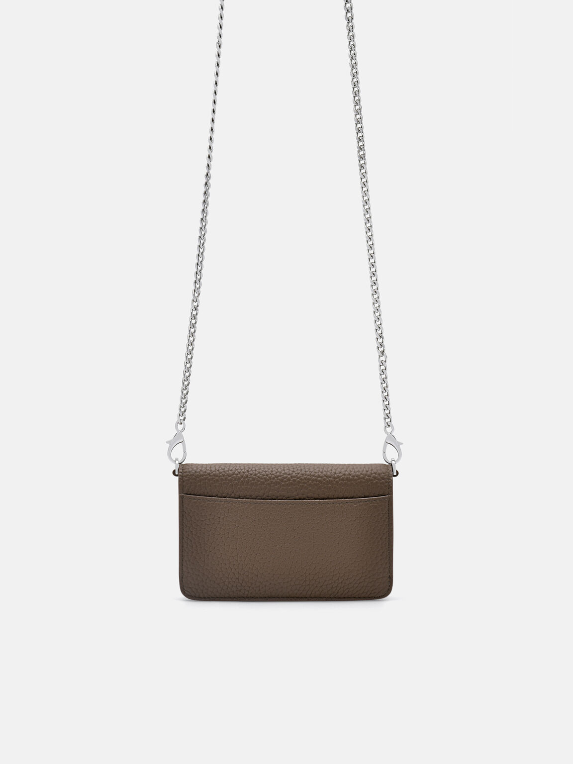 Ví dài dáng gập Embossed Leather, Dark Taupe