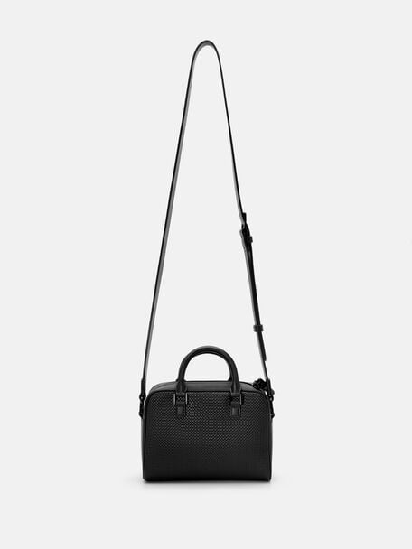 T&uacute;i đeo ch&eacute;o h&igrave;nh vu&ocirc;ng Crosby, Đen dập v&acirc;n, hi-res