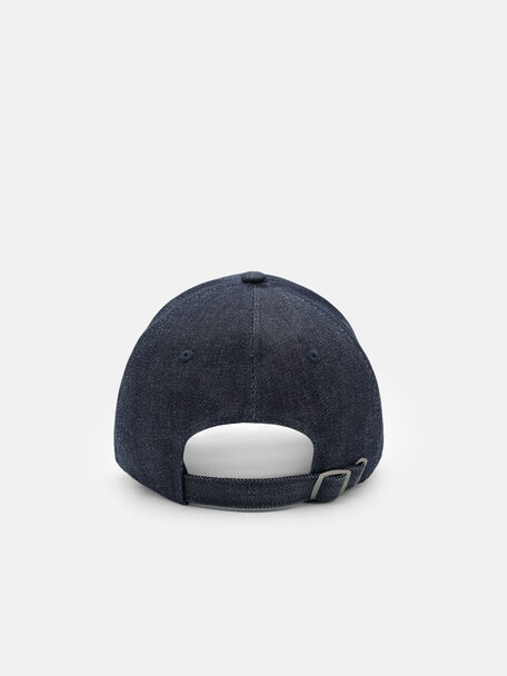 Denim Monogram Cap, Navy Denim, hi-res