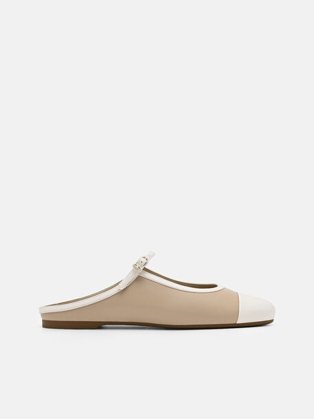 Gi&agrave;y mules đế bệt mũi tr&ograve;n, Be canvas, hi-res