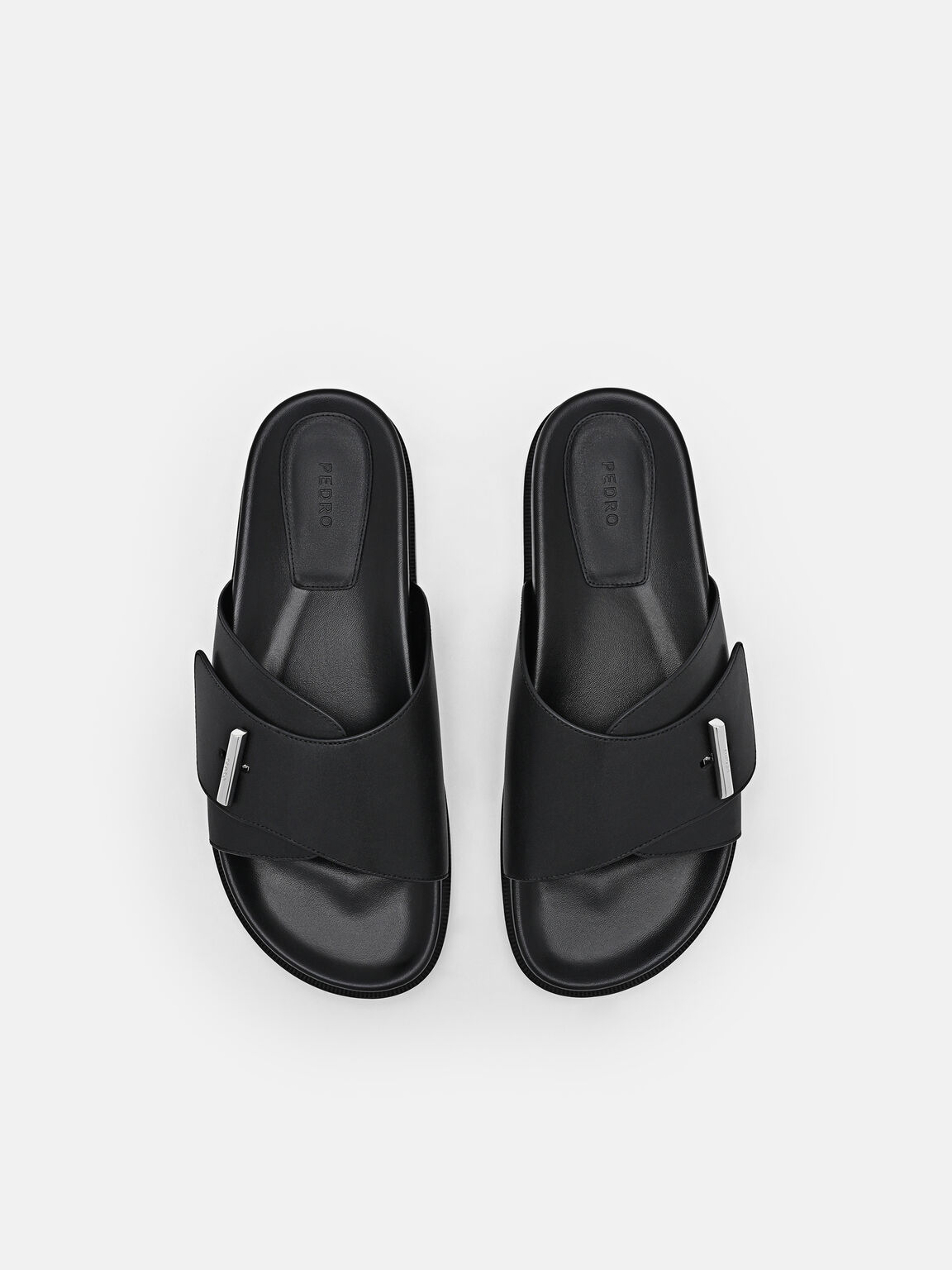 Dép quai ngang Demi, Đen, hi-res