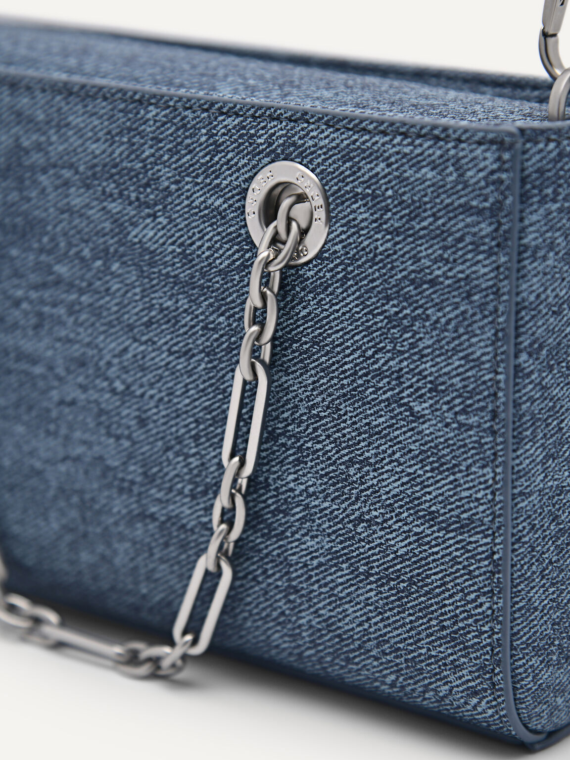 Túi xách phom chữ nhật Chain Handle, Xanh Blue, hi-res
