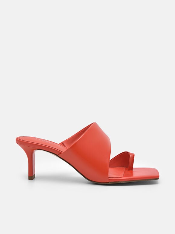 Rocco Leather Heel Sandals, Red