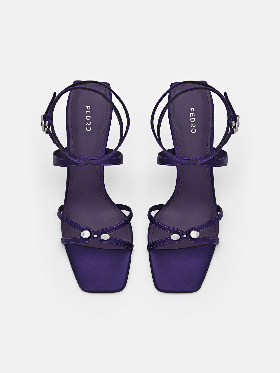 Sofia Leather Heel Sandals, Dark Purple, hi-res