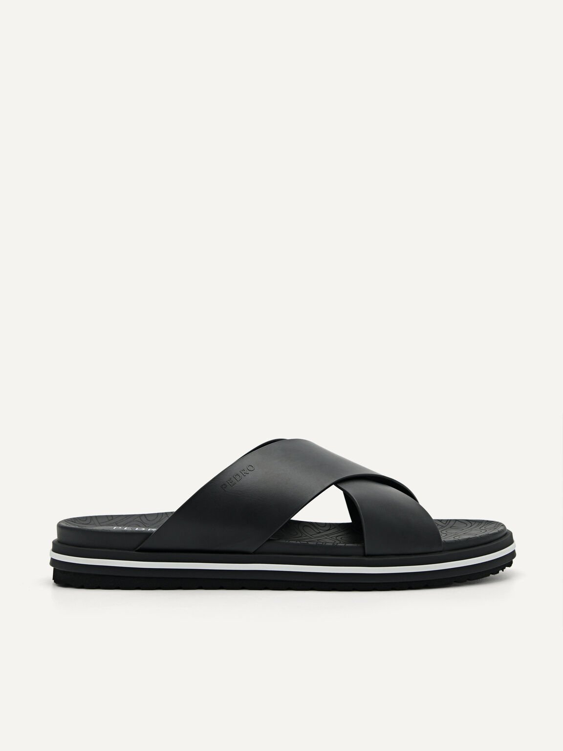 PEDRO Icon Cross Strap Sandals, Black, hi-res