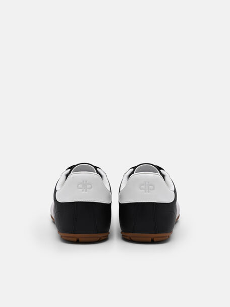 Crest Leather Sneakers, Black, hi-res