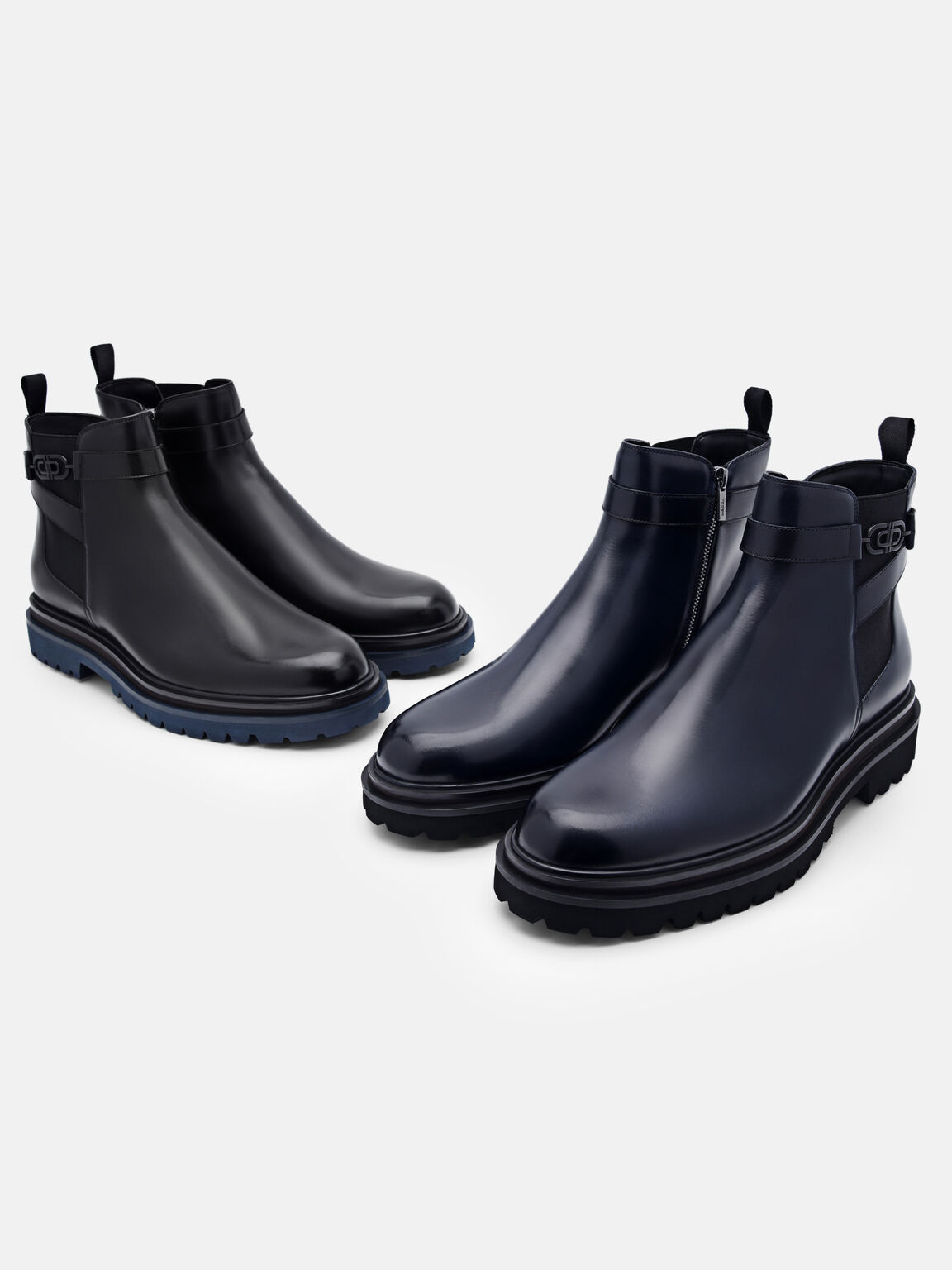 PEDRO Icon Leather Chelsea Boots, Navy, hi-res