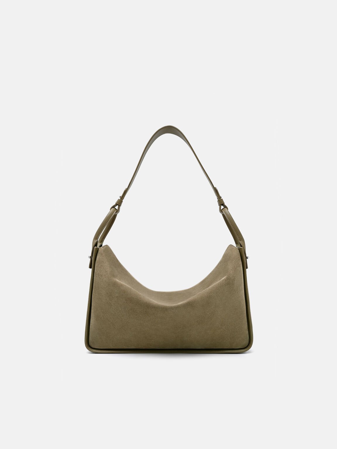 T&uacute;i đeo vai chữ nhật Demi Maxi, Olive Suede, hi-res
