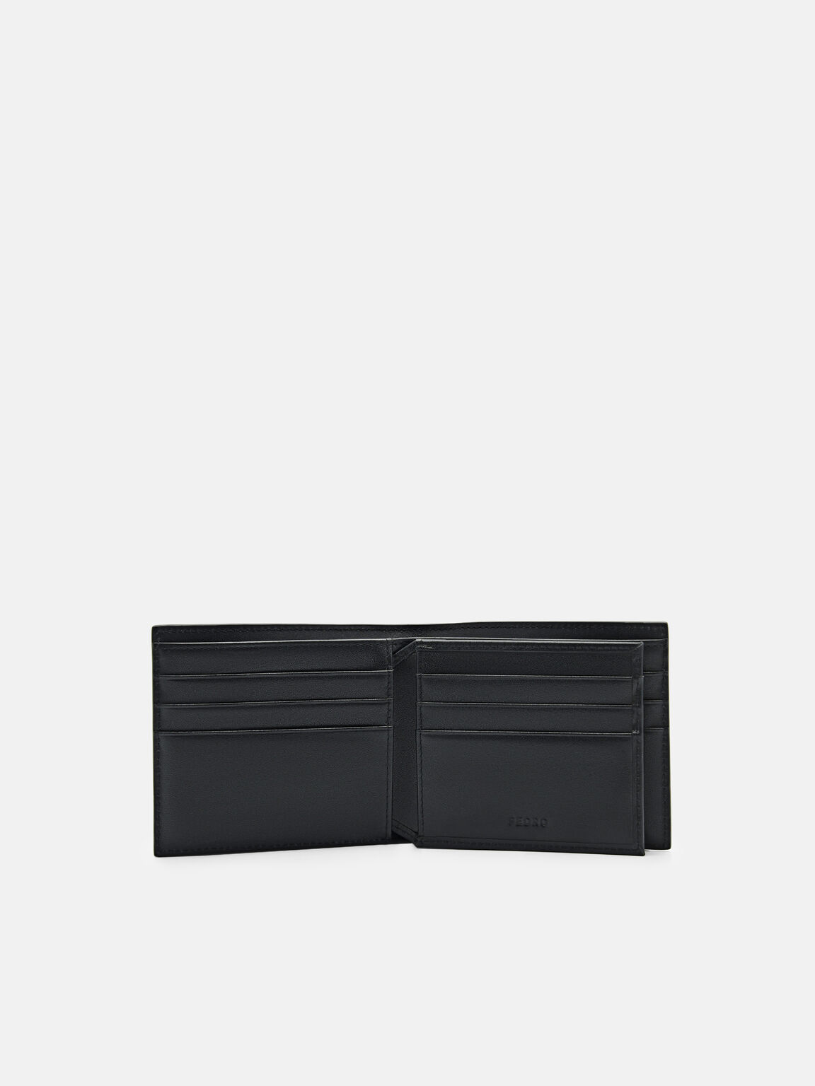Textured Leather Wallet, Black, hi-res