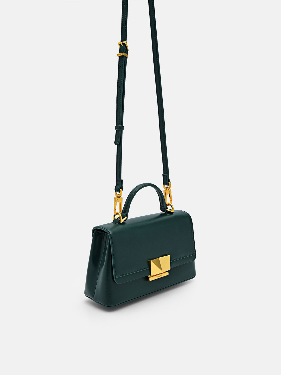 PEDRO Studio Pixel Leather Mini Shoulder Bag, Dark Green
