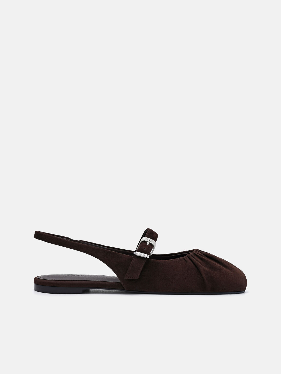 Gi&agrave;y sandals đế bệt Gabrielle, Dark Brown Suede, hi-res