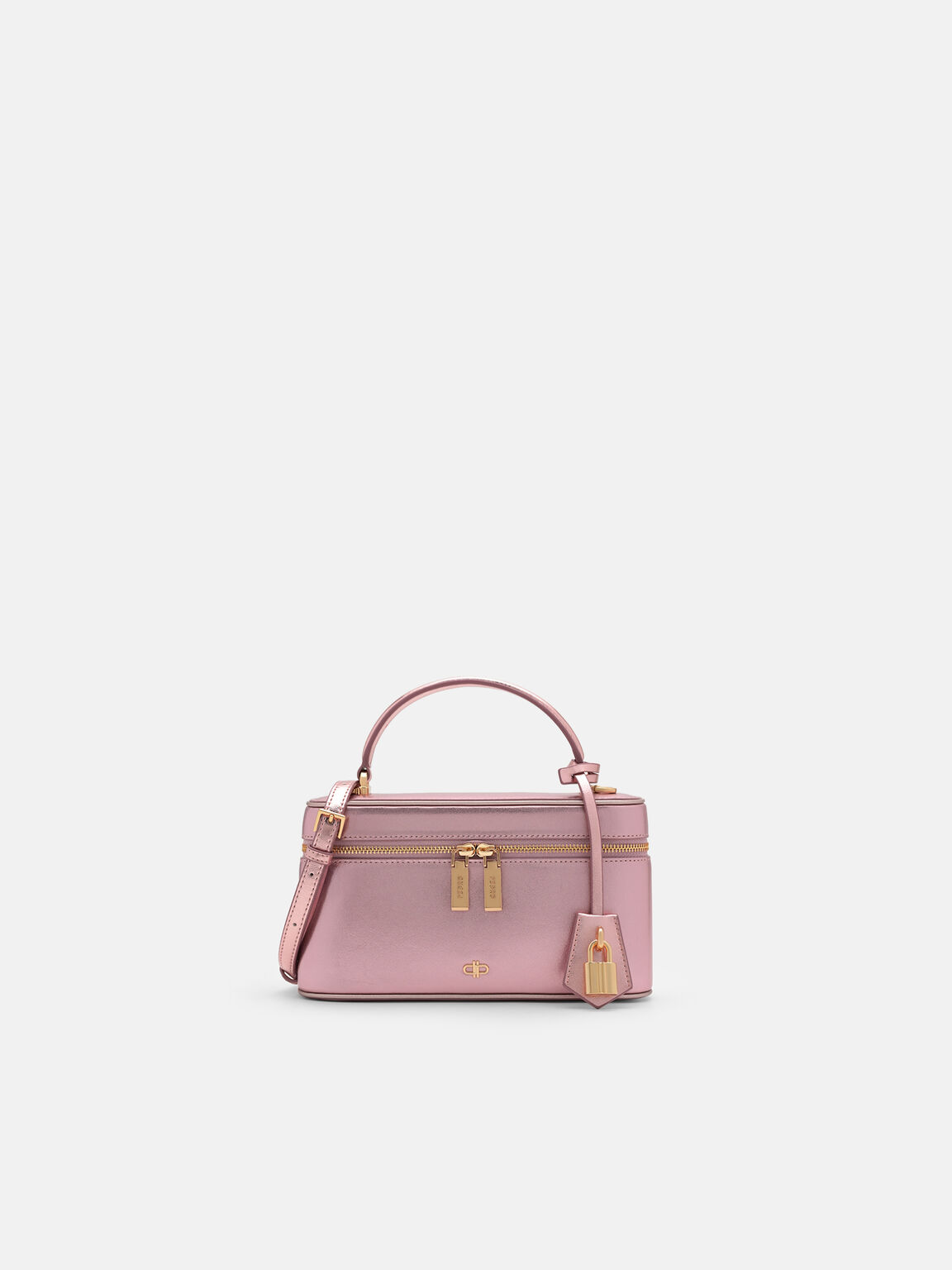 Ari Leather Shoulder Bag, Pink Metallic, hi-res