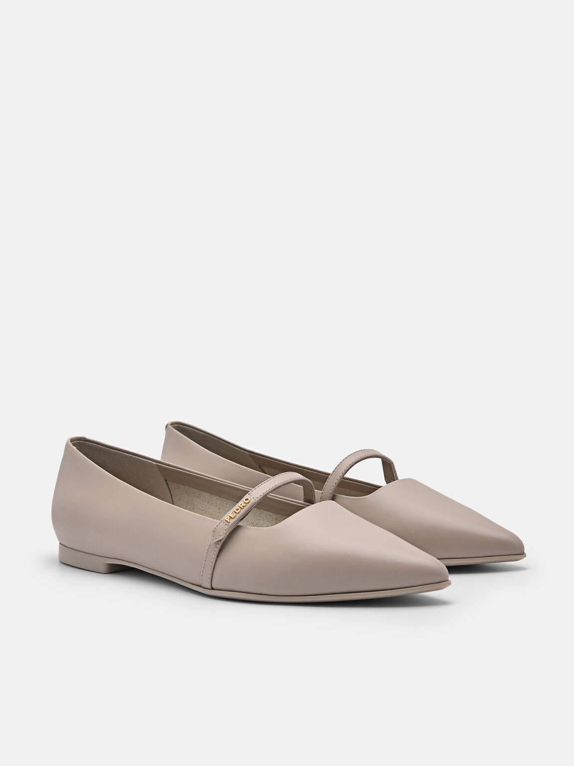PEDRO Studio Amerie Leather Mary Janes, Taupe