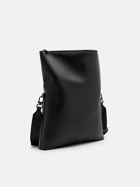 Túi cầm tay phom chữ nhật Two-Way, Đen, hi-res
