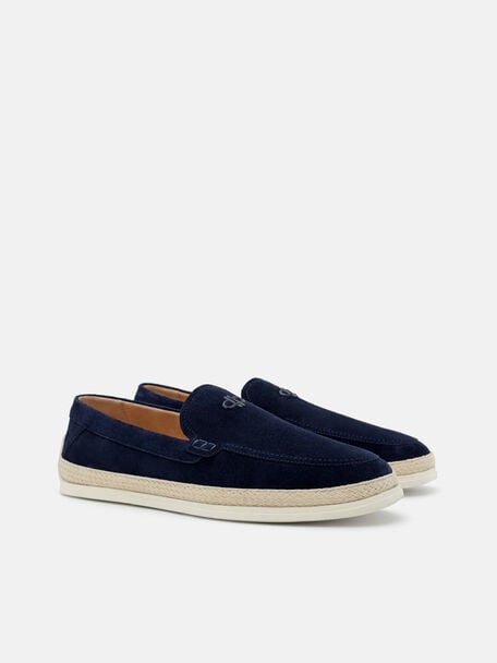 Gi&agrave;y lười mũi tr&ograve;n Vito Suede, Xanh navy, hi-res