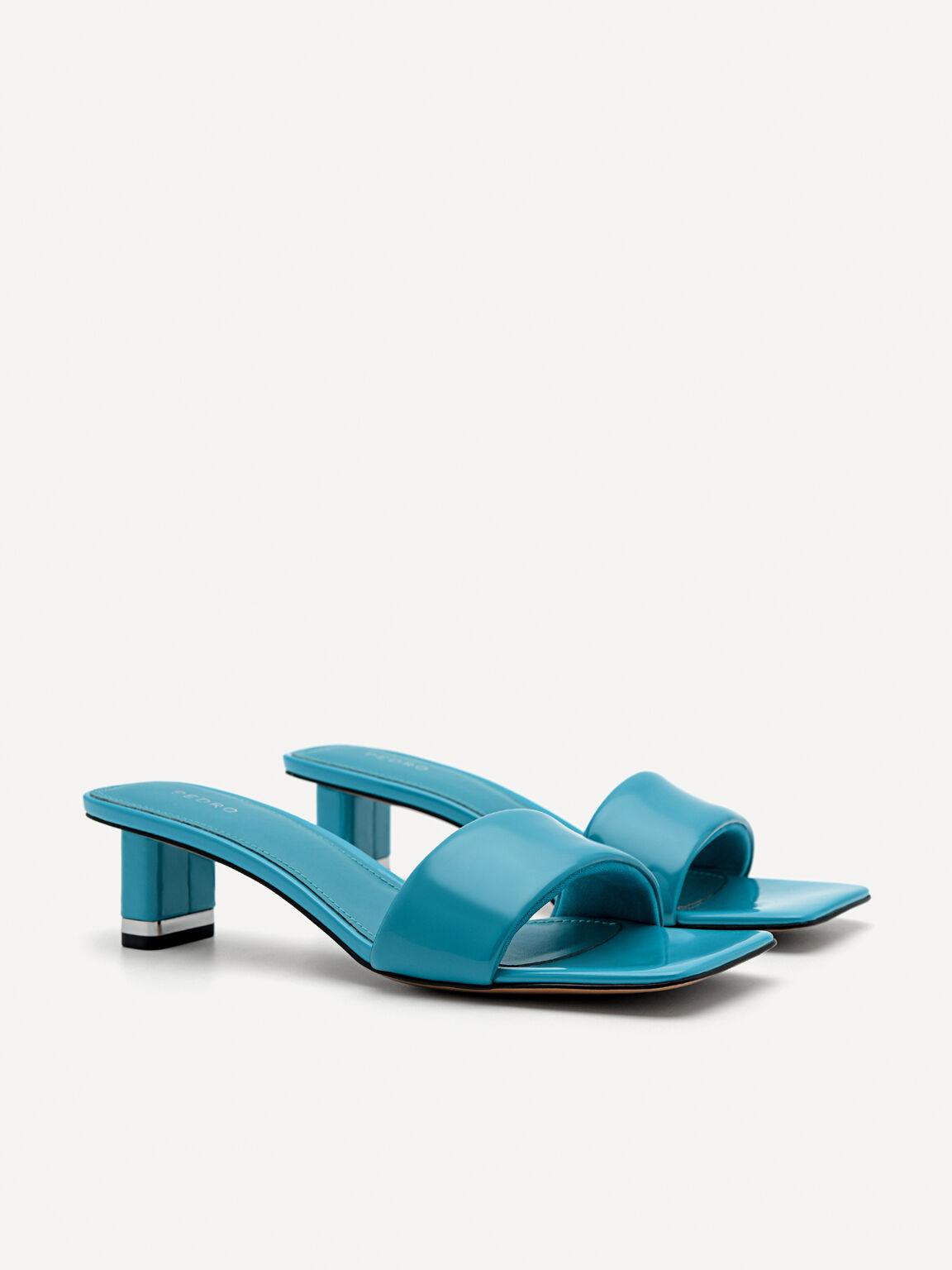 Porto Heel Sandals, Turquoise