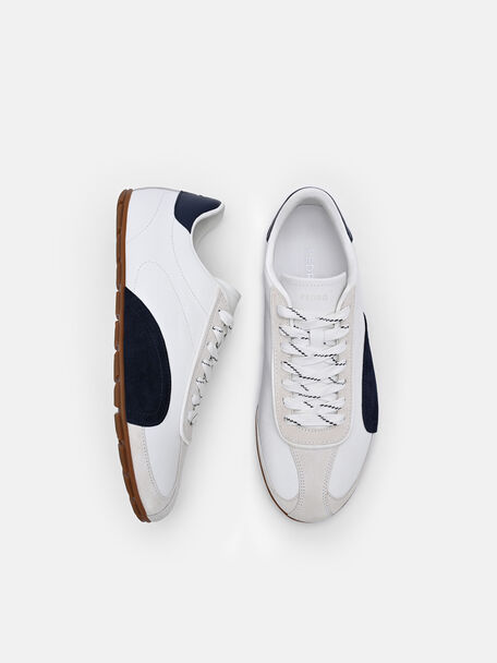 Crest Leather Sneakers, Chalk, hi-res