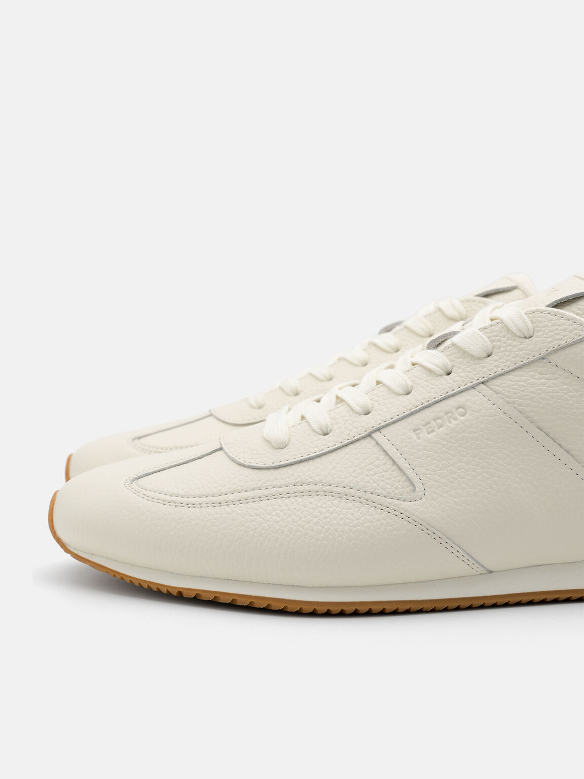 Lewis Tumbled Leather Sneakers, Chalk Tumble, hi-res