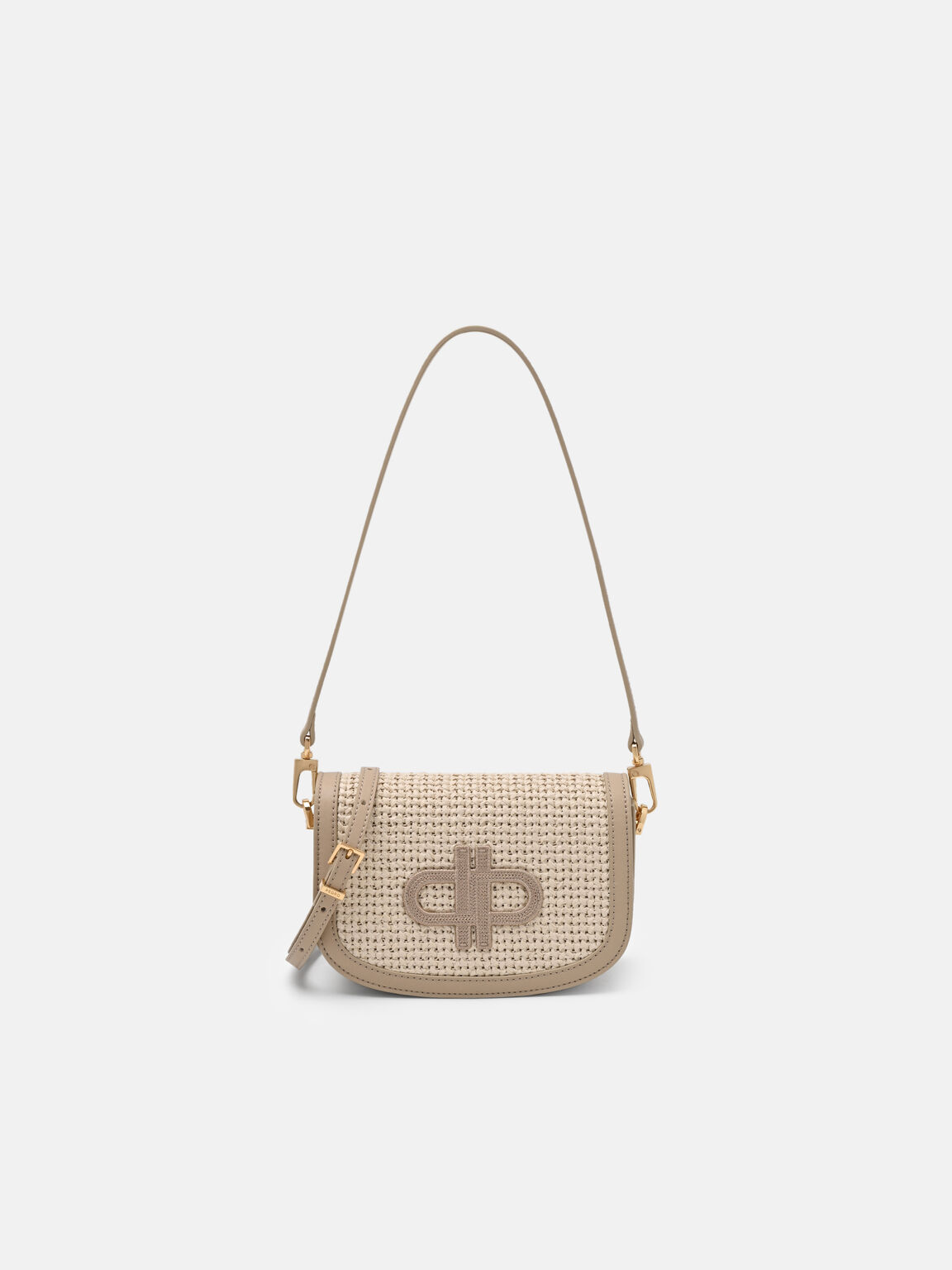 Duet Raffia Shoulder Bag, Chalk Raffia, hi-res