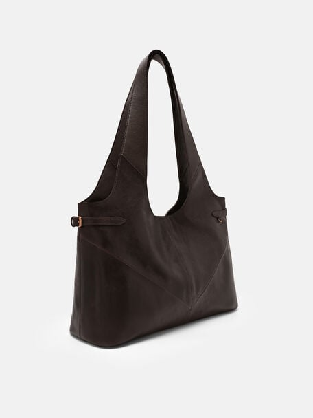 Vienna Leather Tote Bag, Dark Brown, hi-res