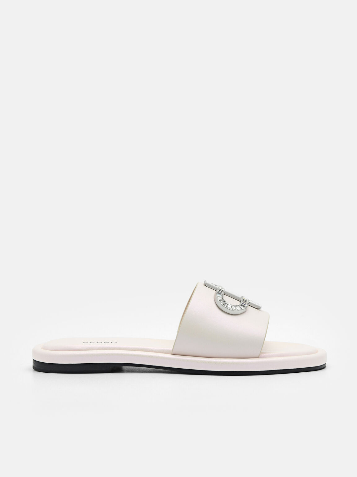 PEDRO Icon Pearlized Leather Sandals, White
