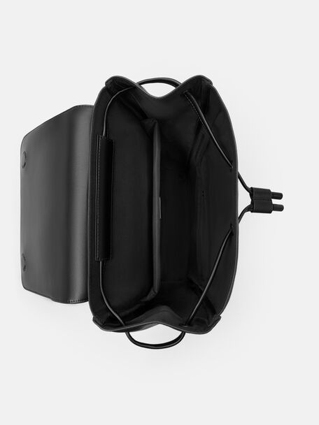 Balo nắp gập Tex, Đen v&acirc;n, hi-res