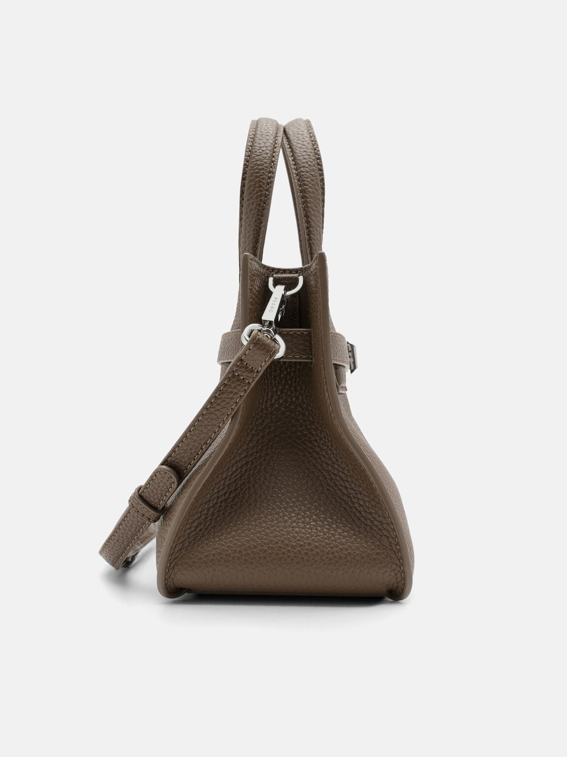 Danielle Small Leather Handbag, Dark Taupe Tumble, hi-res