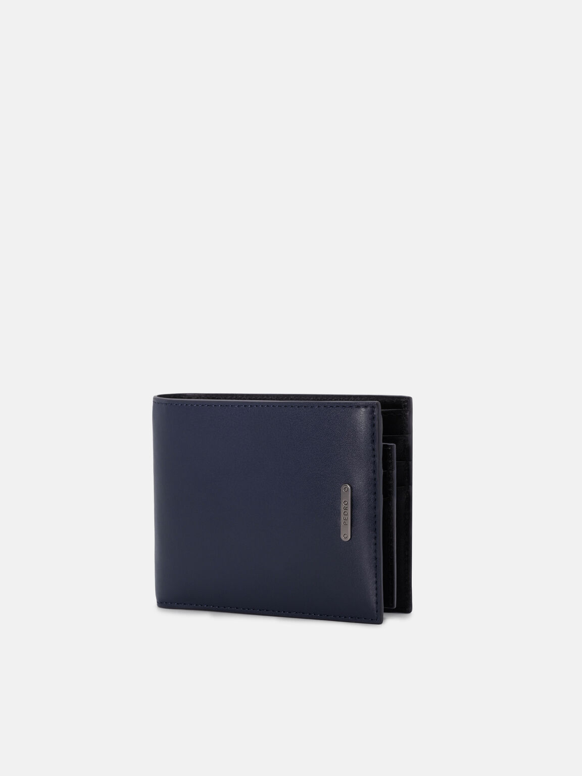 V&iacute; ngắn gập đ&ocirc;i Leather, Xanh Navy, hi-res