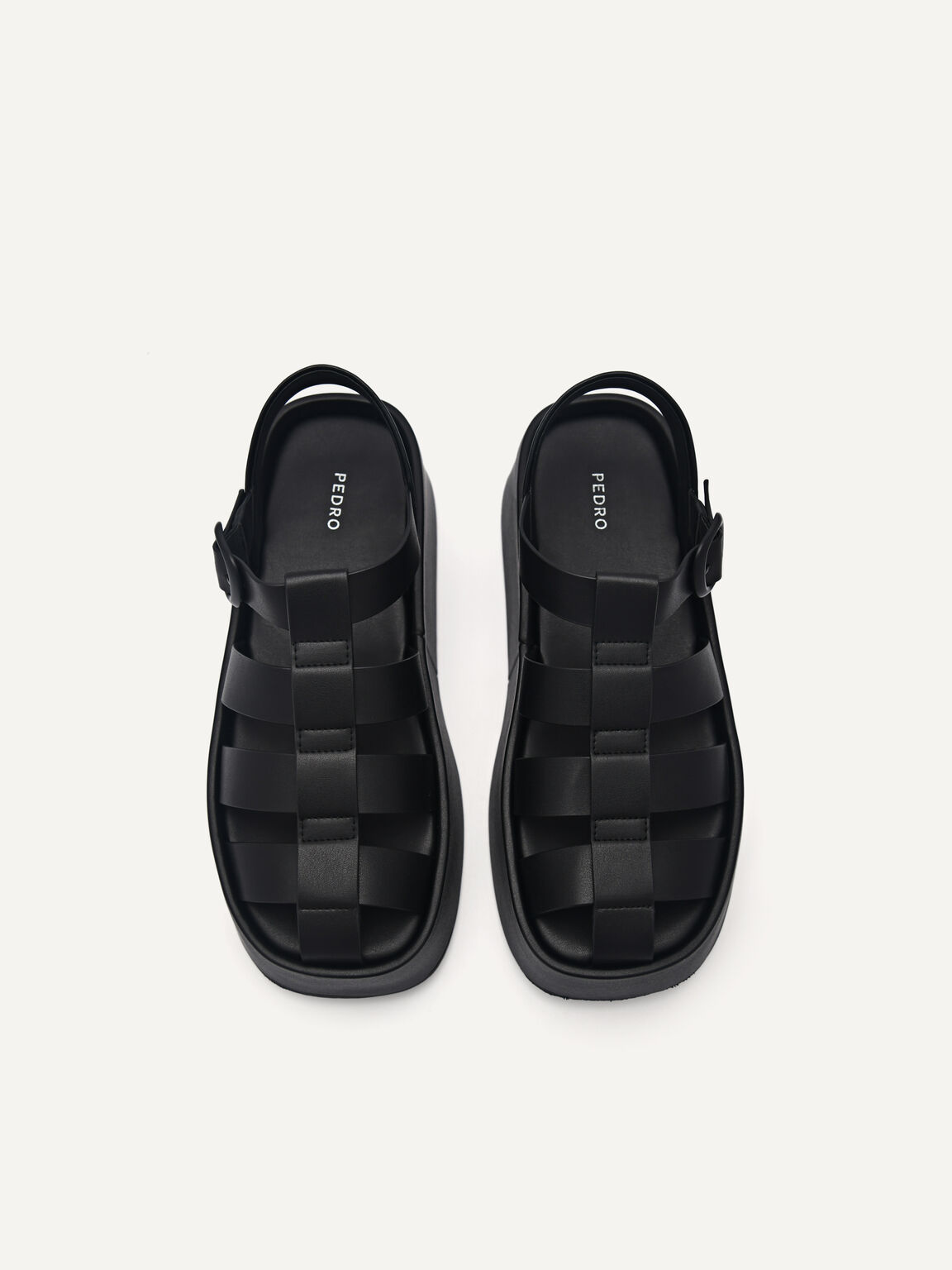 Palma Platform Sandals, Black, hi-res