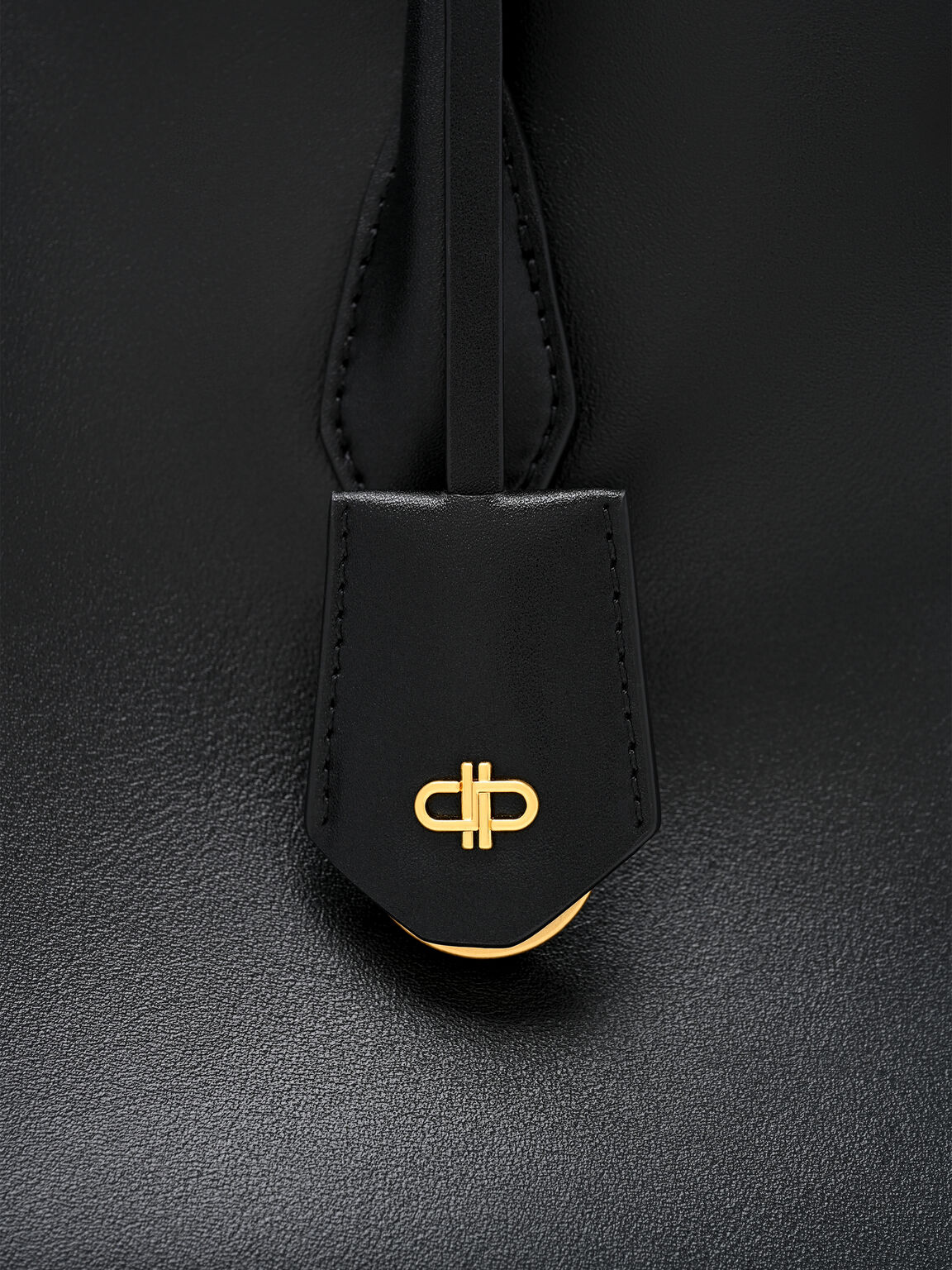 Laurel Leather Handbag, Black, hi-res