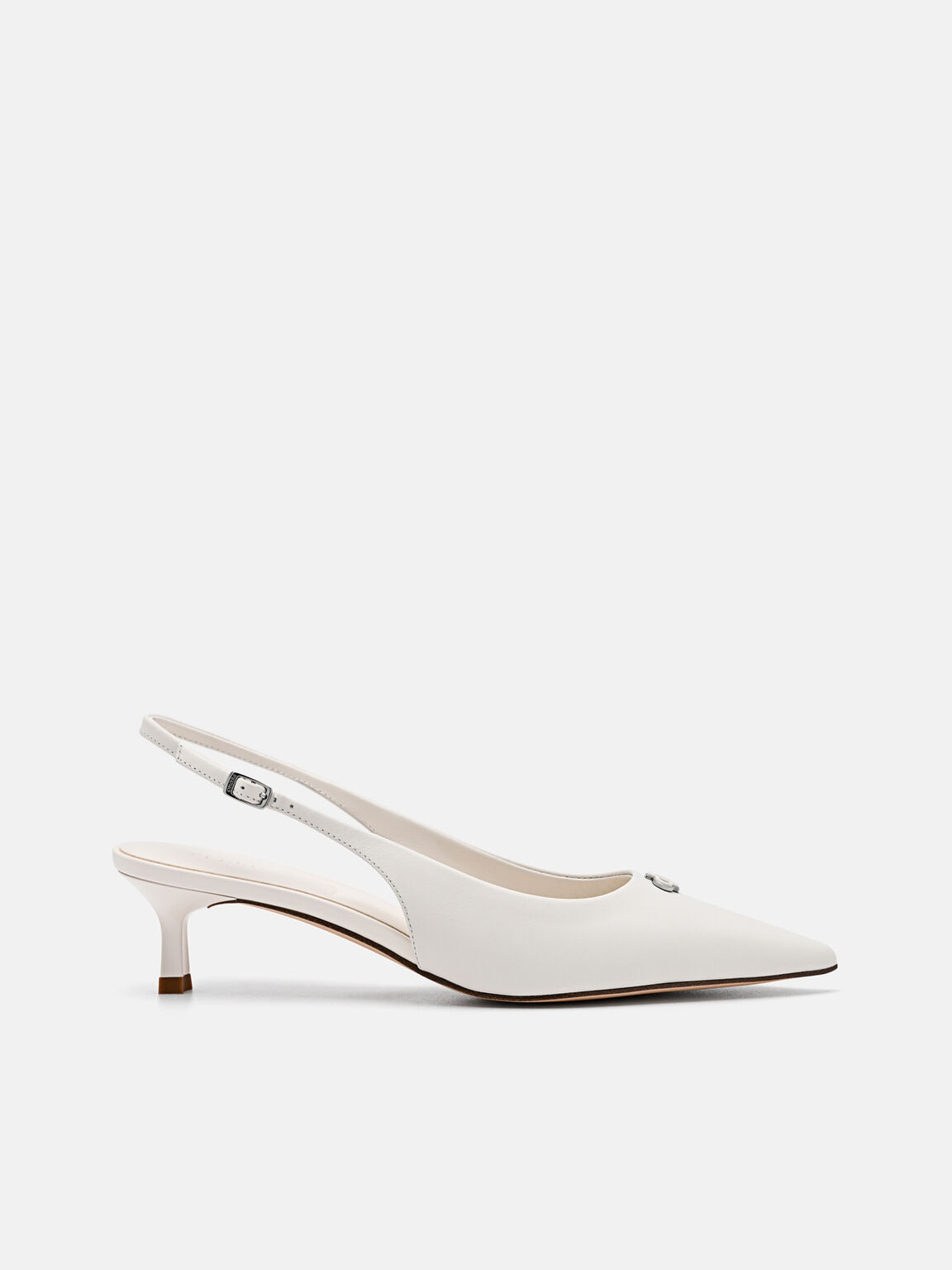 PEDRO Icon Leather Slingback Heel Pumps, Chalk, hi-res