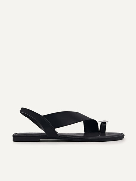 Alexis Toe Loop Sandals, Black, hi-res