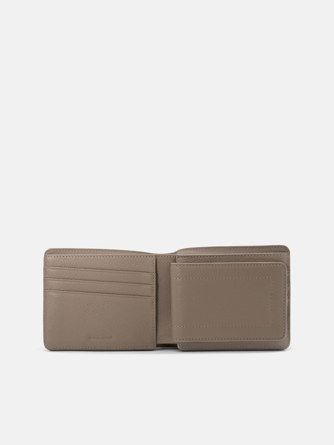 Embossed Leather Bi-Fold Wallet with Insert, Dark Taupe Embossed, hi-res
