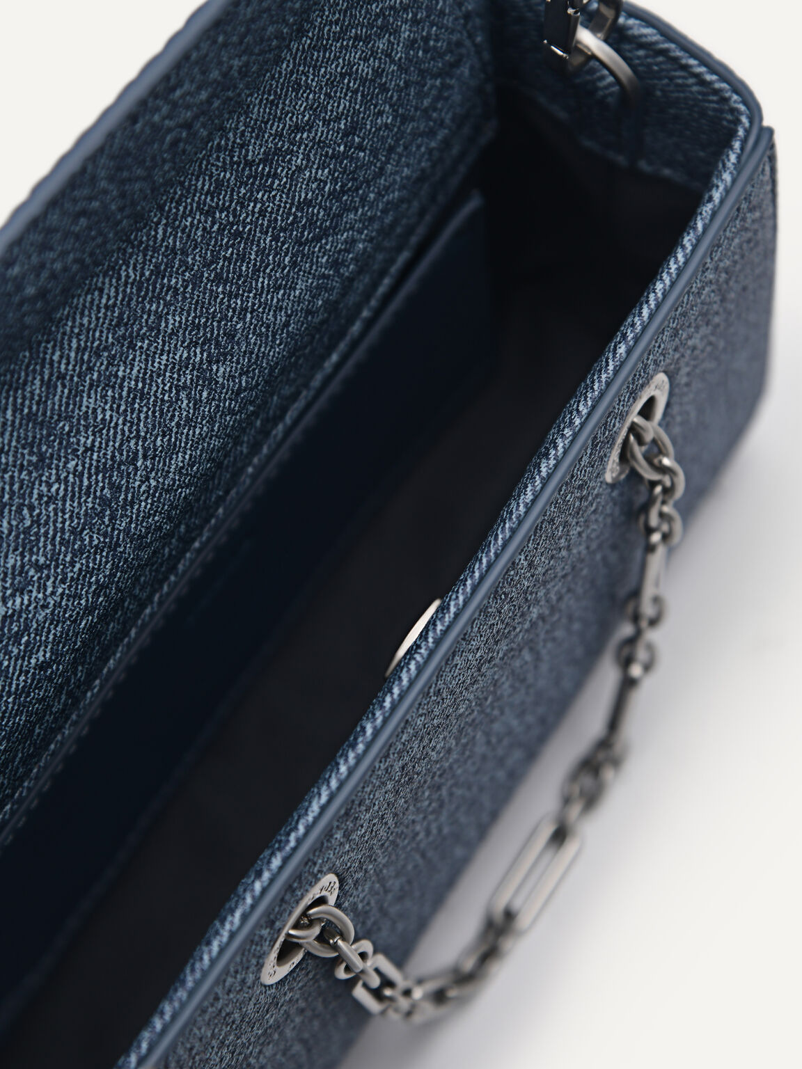 Chain Handle Handbag, Blue, hi-res