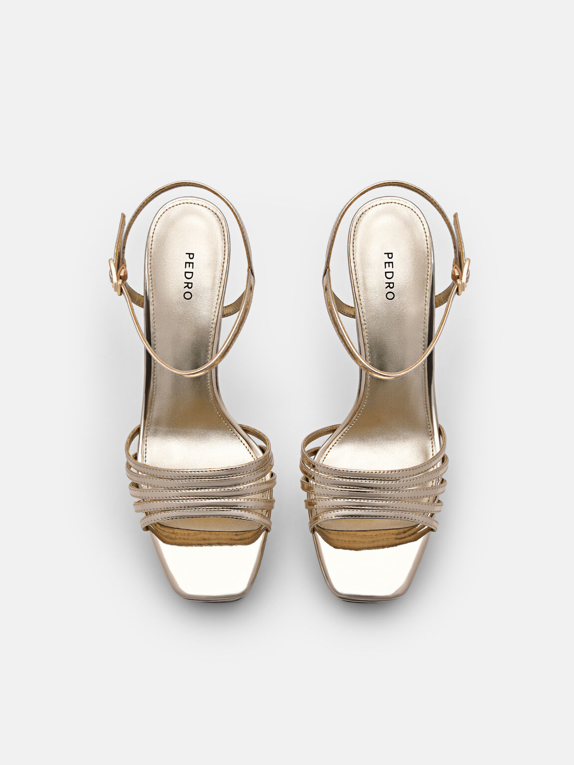 Giày sandals cao gót Iza Platform, Vàng Đồng