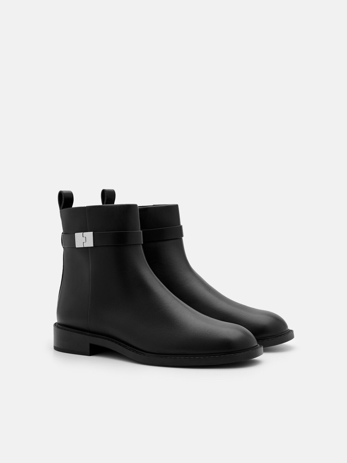 Jatte Leather Boots, Black, hi-res