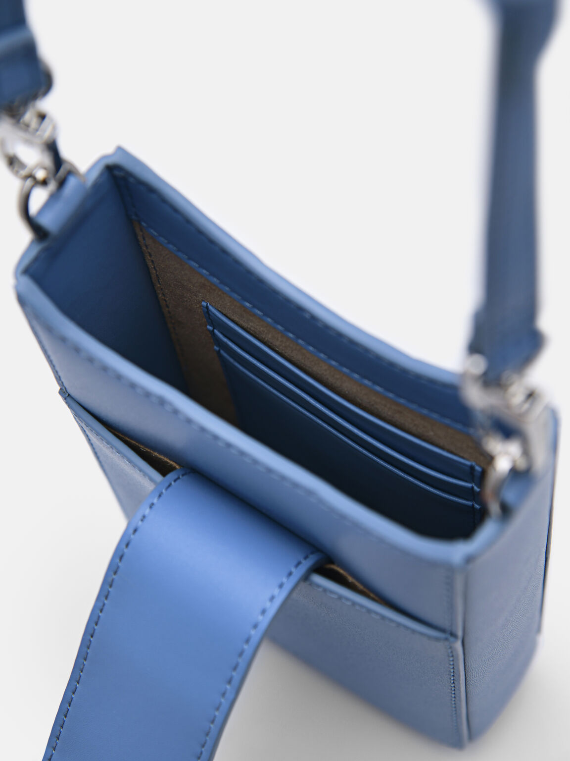 Túi đeo chéo Icon Leather Phone, Xanh Blue