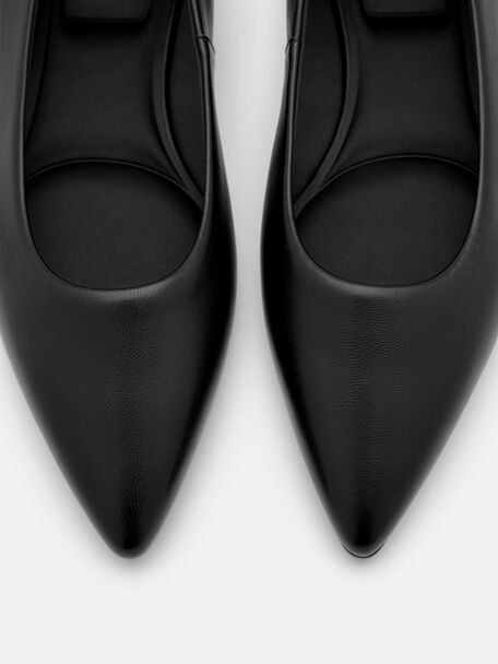 Quinn Leather Flats, Black, hi-res