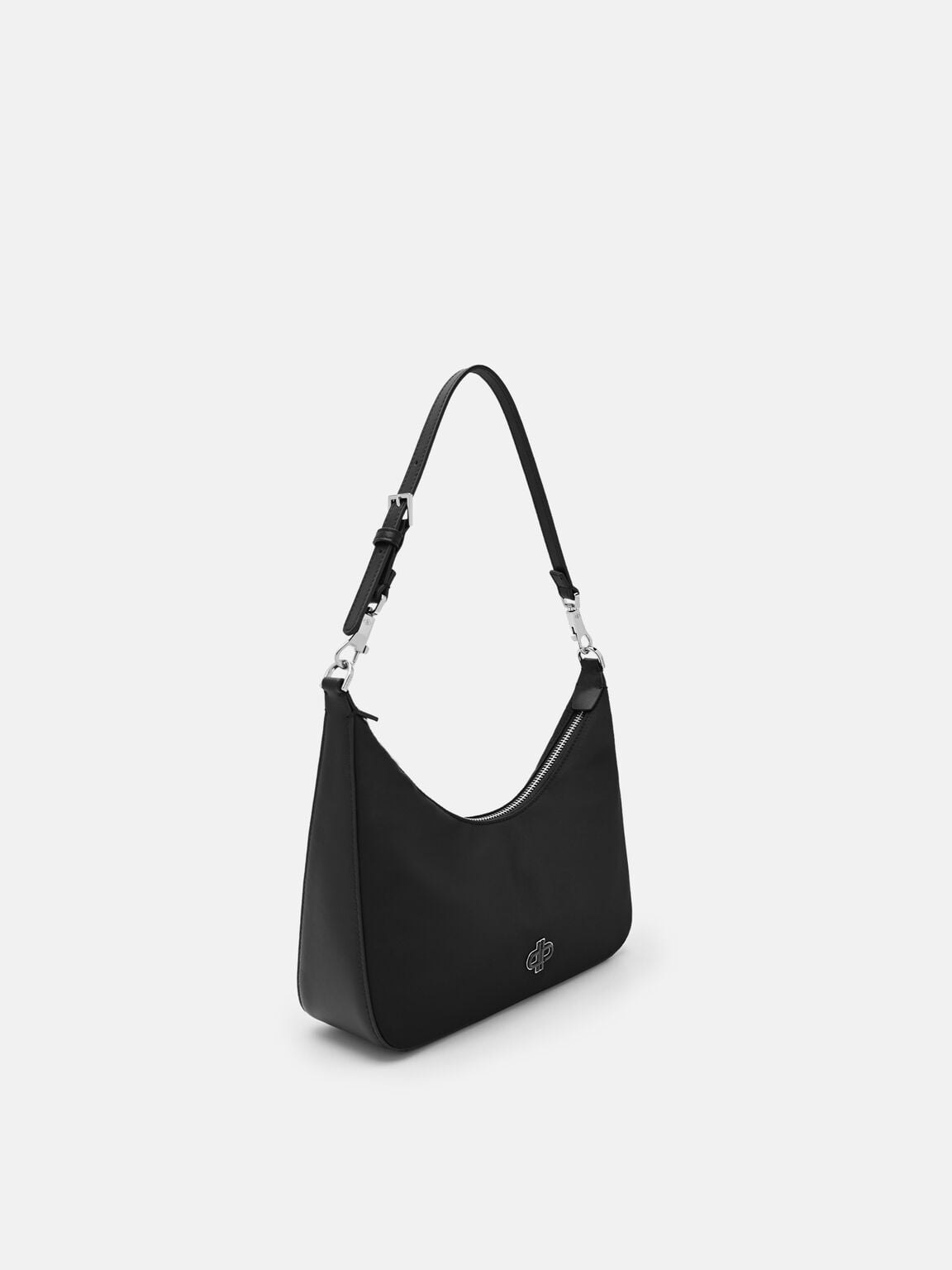 Keri Nylon Hobo Bag, Black Nylon, hi-res