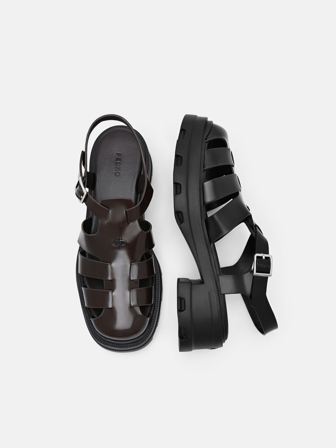 Gi&agrave;y sandals mũi tr&ograve;n Verlin, Dark Brown Box, hi-res
